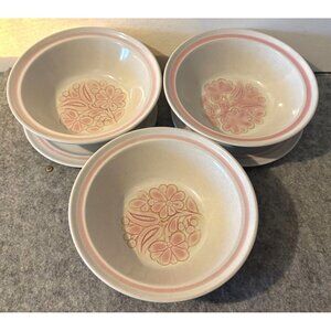 6 Pc. Noritake Primastone Love Bird Pattern 3 Saucers 6", 3 Bowls 6.24"  # 3196